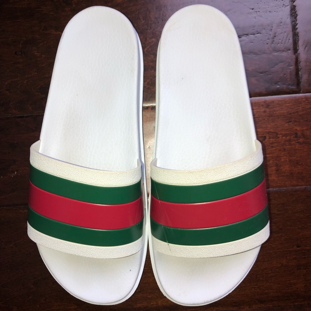 White Gucci Flip Flops size 12 US
